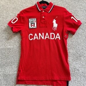 Polo by Ralph Lauren Red Canada Polo Shirt with Big Pony Logos